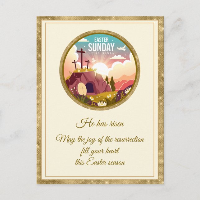 Postal Bendiciones del Domingo de Pascua | Ha Resucitado (Anverso)