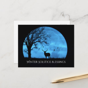 Postal Bendiciones del solsticio de invierno Roble Luna A