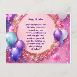 Postal "Bendiciones especiales de cumpleaños"