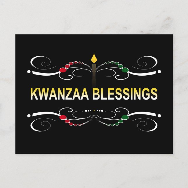 Postal bendiciones sofisticadas de kwanzaa (Anverso)