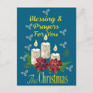 Postal Bendiciones y oraciones de la vela de Navidad
