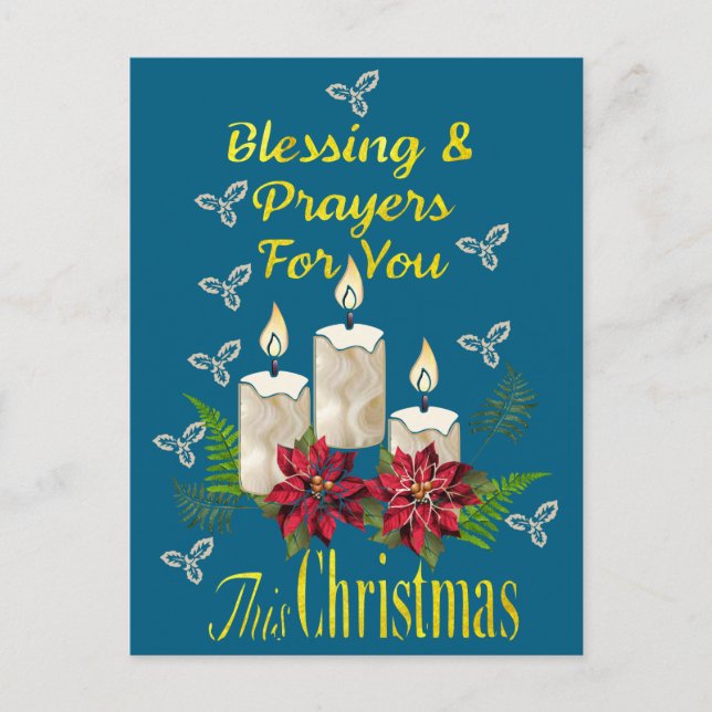 Postal Bendiciones y oraciones de la vela de Navidad (Anverso)