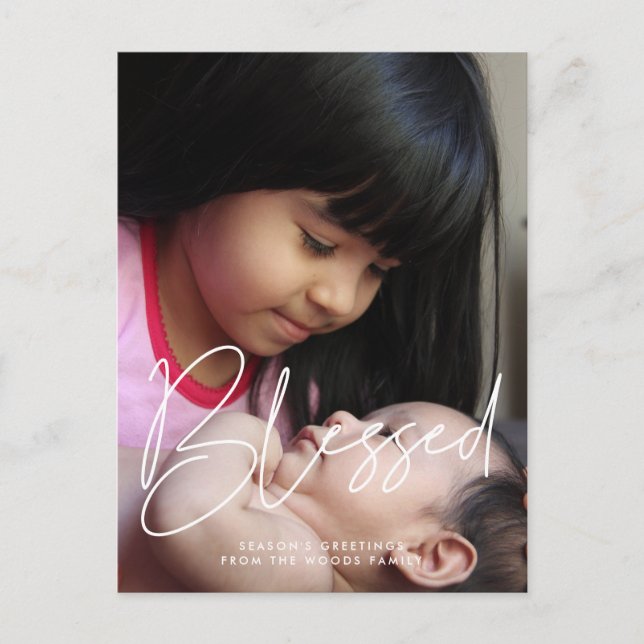 Postal Bendita festividad minimalista moderna (Anverso)