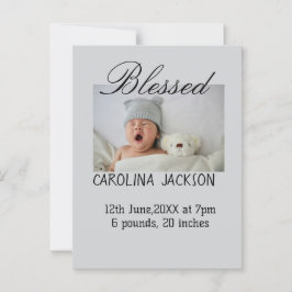 Postal Bendita foto del nacimiento del anuncio de nacimie