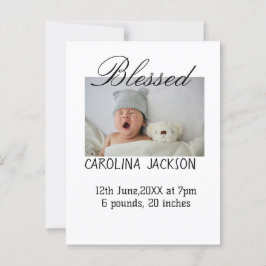 Postal Bendita foto del nacimiento del anuncio de nacimie