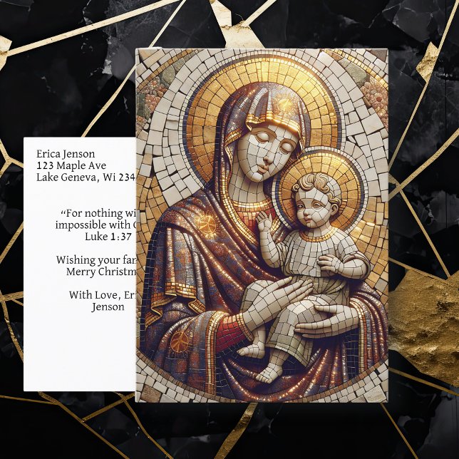Postal Bendita Madre María y Niño Jesús | Navidad (Subido por el creador)
