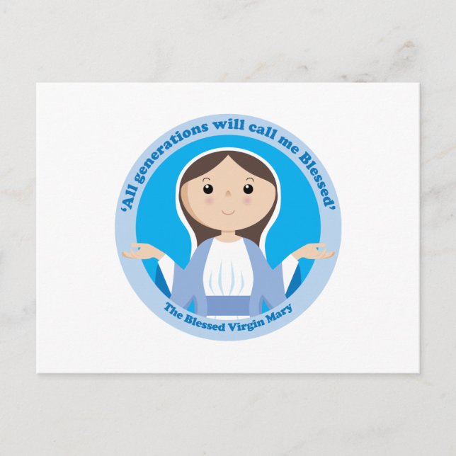 Postal Bendita Virgen María (Anverso)