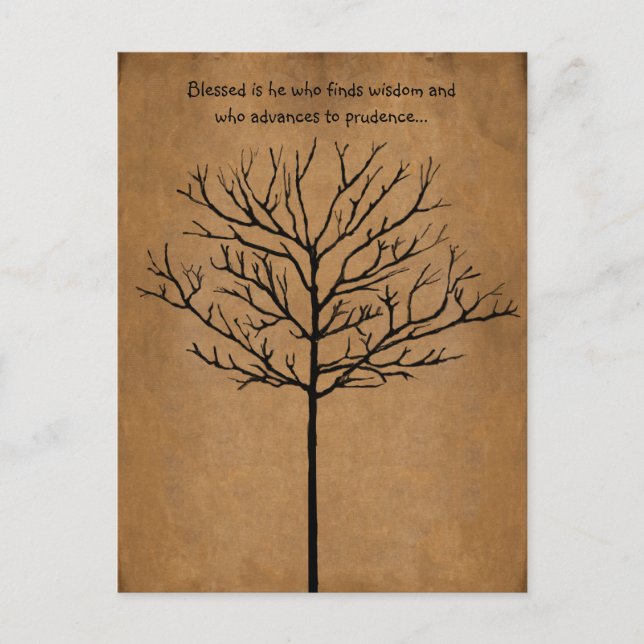Postal Bendito es Él que busca la Sabiduría un Árbol de V (Anverso)