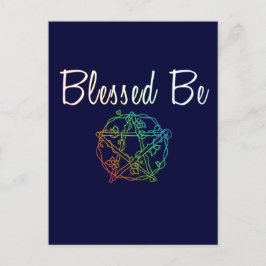 Postal Bendito sea con el bonito del corazón pentáculo
