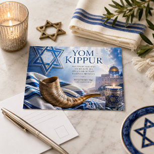 Postal Bendito Shofar de Yom Kipur, Estrella de David