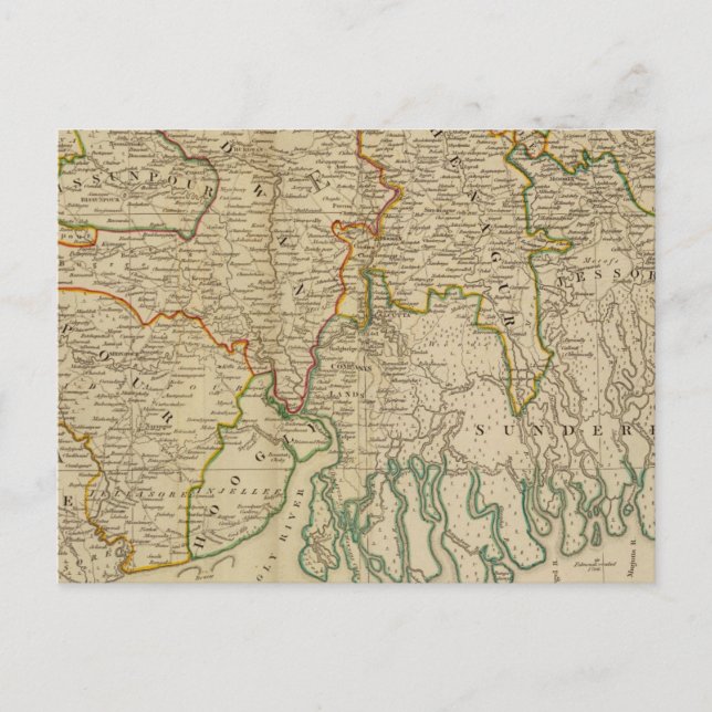 Postal Bengala, Bahar y c al sur (Anverso)