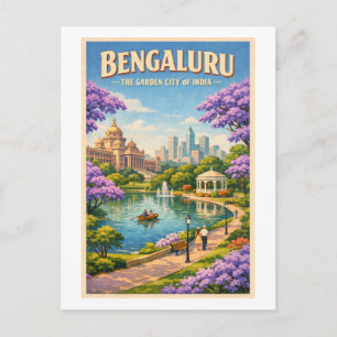 Postal Bengaluru, India, en un clásico viaje retro