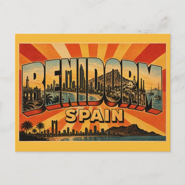 Postal Benidorm España Rascacielos Playa (Anverso)
