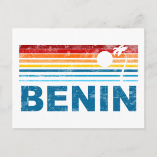 Postal Benín de palmeras retro