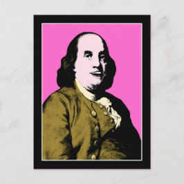 Postal Benjamin Franklin Estilo Arte Pop