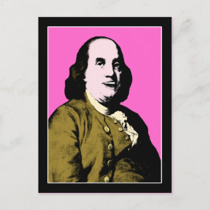 Postal Benjamin Franklin Estilo Arte Pop