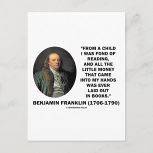 Postal Benjamin Franklin Fond Of Leading Money Quote