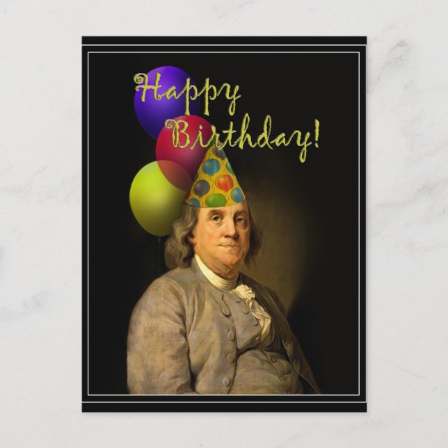 Postal Benjamin Franklin Happy Birthday (Anverso)