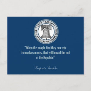 Postal Benjamin Franklin Quote (Dinero)