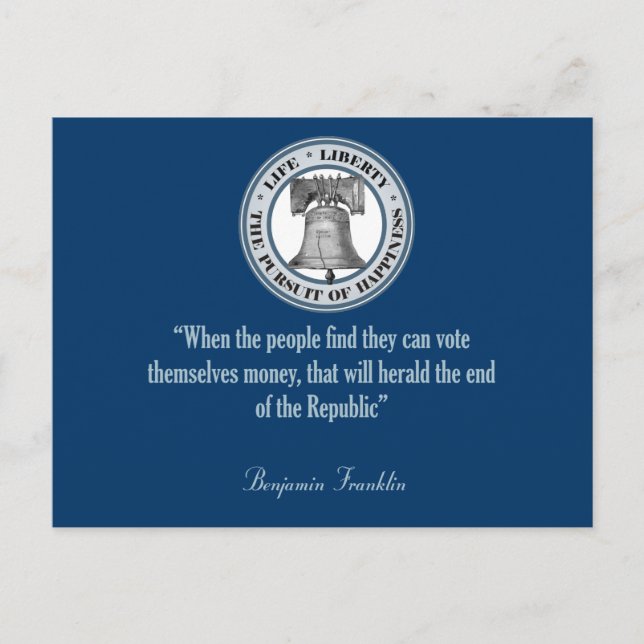 Postal Benjamin Franklin Quote (Dinero) (Anverso)