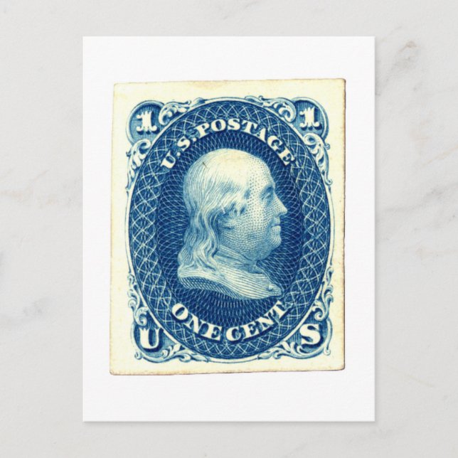 Postal Benjamin Franklin: Sello de un centavo en Estados  (Anverso)