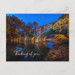 Postal Bennett Spring Bridge Twilight Pensando en la tarj