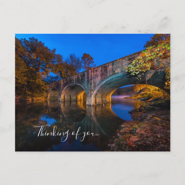 Postal Bennett Spring Bridge Twilight Pensando en la tarj (Anverso)