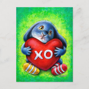 Postal Benny Blue - Almohada XO Heart Postcard