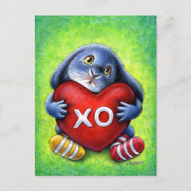 Postal Benny Blue - Almohada XO Heart Postcard (Anverso)