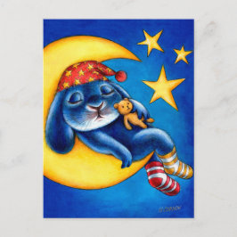 Postal Benny Blue - Postcard de luna y estrellas