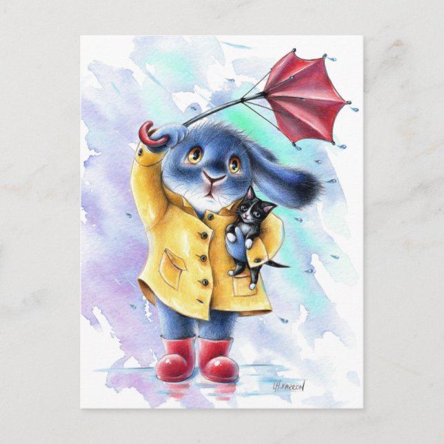 Postal Benny Blue - Postcard de rescate para gatos (Anverso)