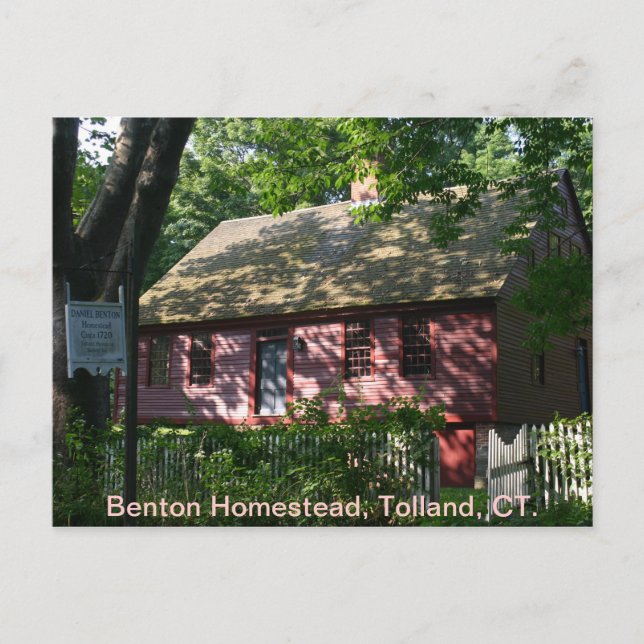 Postal Benton Homestead, Tolland, CT. (Anverso)