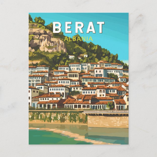 Postal Berat Albania Viajes de arte (Anverso)