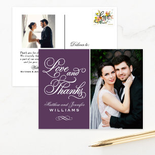 Postal Berenjena Ornado Amor y Agradecimiento Fotografía 