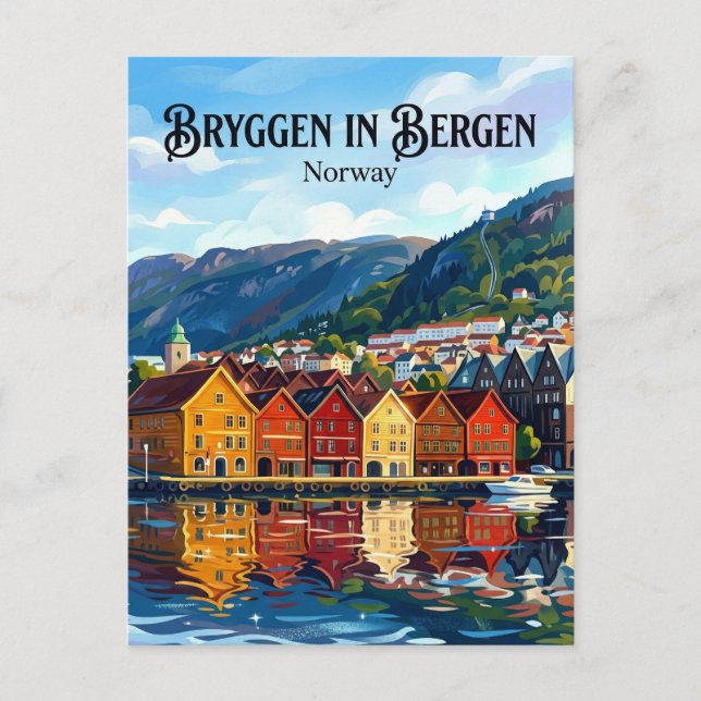 Postal Bergen Noruega (Anverso)