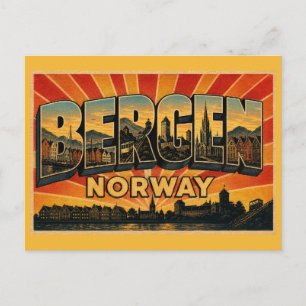 Postal Bergen Noruega Bryggen