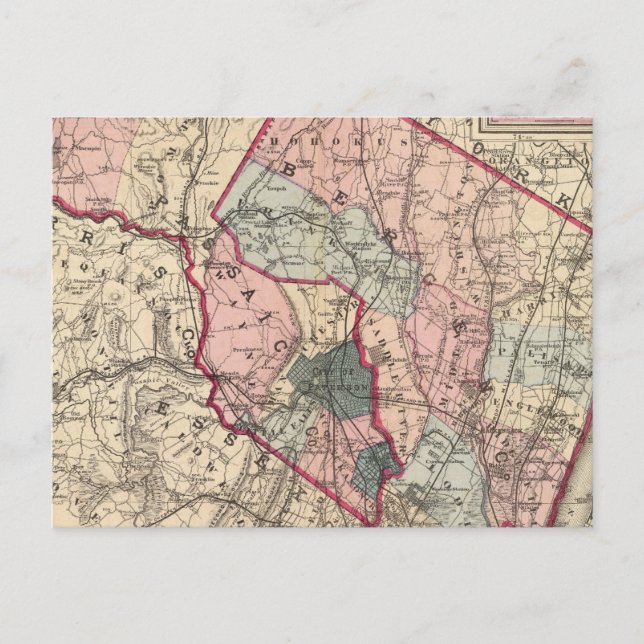 Postal Bergen, Passaic Cos, NJ (Anverso)