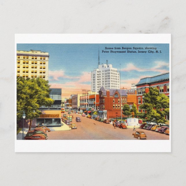 Postal Bergen Square, Jersey City, Nueva Jersey (Anverso)