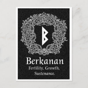 Postal Berkanan Rune /Fertility/Black Version