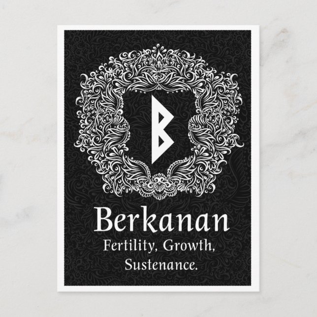 Postal Berkanan Rune /Fertility/Black Version (Anverso)