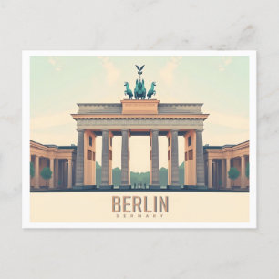 Postal Berlín Alemania Brandeburgo Gate Pastel Travel