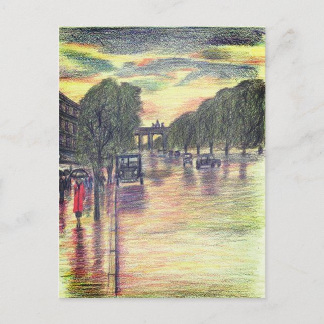 Postal Berlín Alemania Brandenburger Tor Gate Card (Anverso)