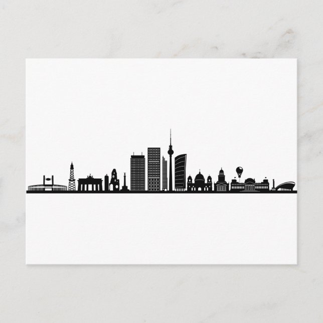 Postal BERLIN Alemania Capital City Skyline Silhouette (Anverso)