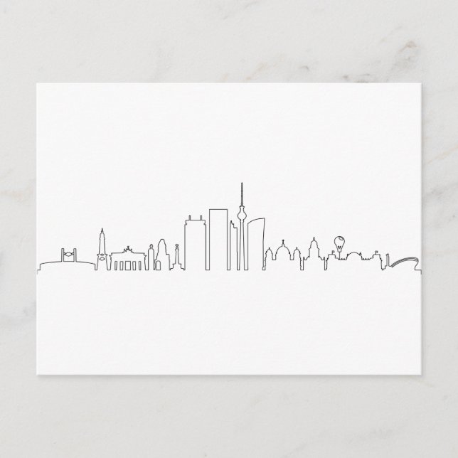 Postal BERLIN Alemania Capital City Skyline Silhouette (Anverso)