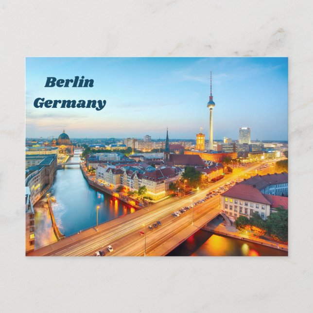 Postal Berlín, Alemania Centro en la Tarde (Anverso)