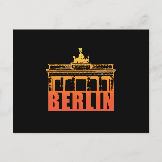 Postal Berlín Alemania City Cityscape Skyline Funny Gift (Anverso)