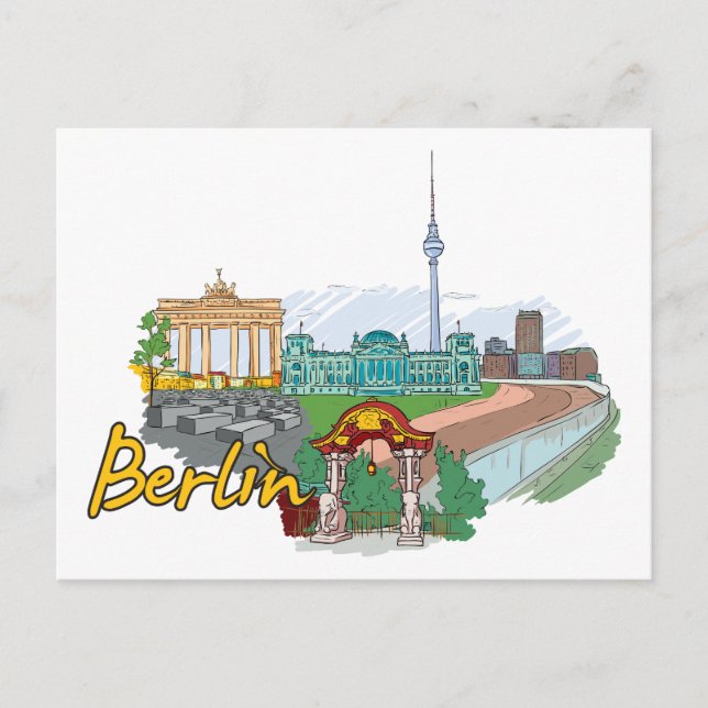 Postal Berlín Alemania Ciudad famosa (Anverso)