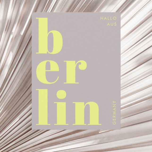 Postal Berlín Alemania moderna tipografía amarilla Postca (Subido por el creador)