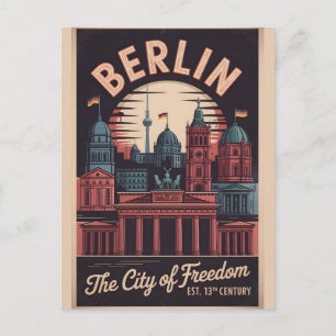 Postal Berlín Alemania Paisaje Urbano Retro Skyline Viaje