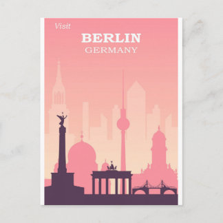 Postal Berlín Alemania Poster de viajes de cosecha rosa